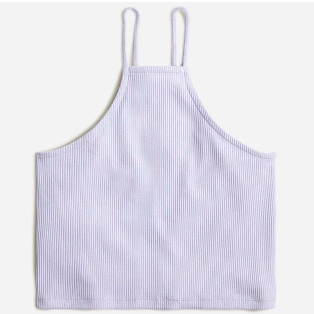 NWT J. Crew Vintage Ribbed Crop Halter, S, Sweet Hyacinth